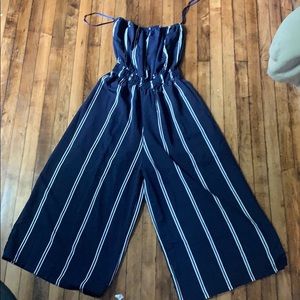 Strapless Navy Blue Jumpsuit